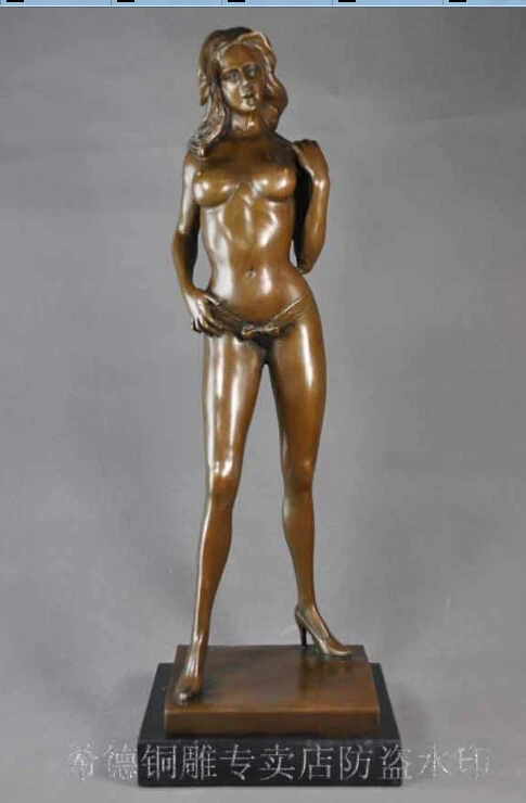

Art Deco Sculpture Sexy Energy Conversion Naked Woman Bronze Statue