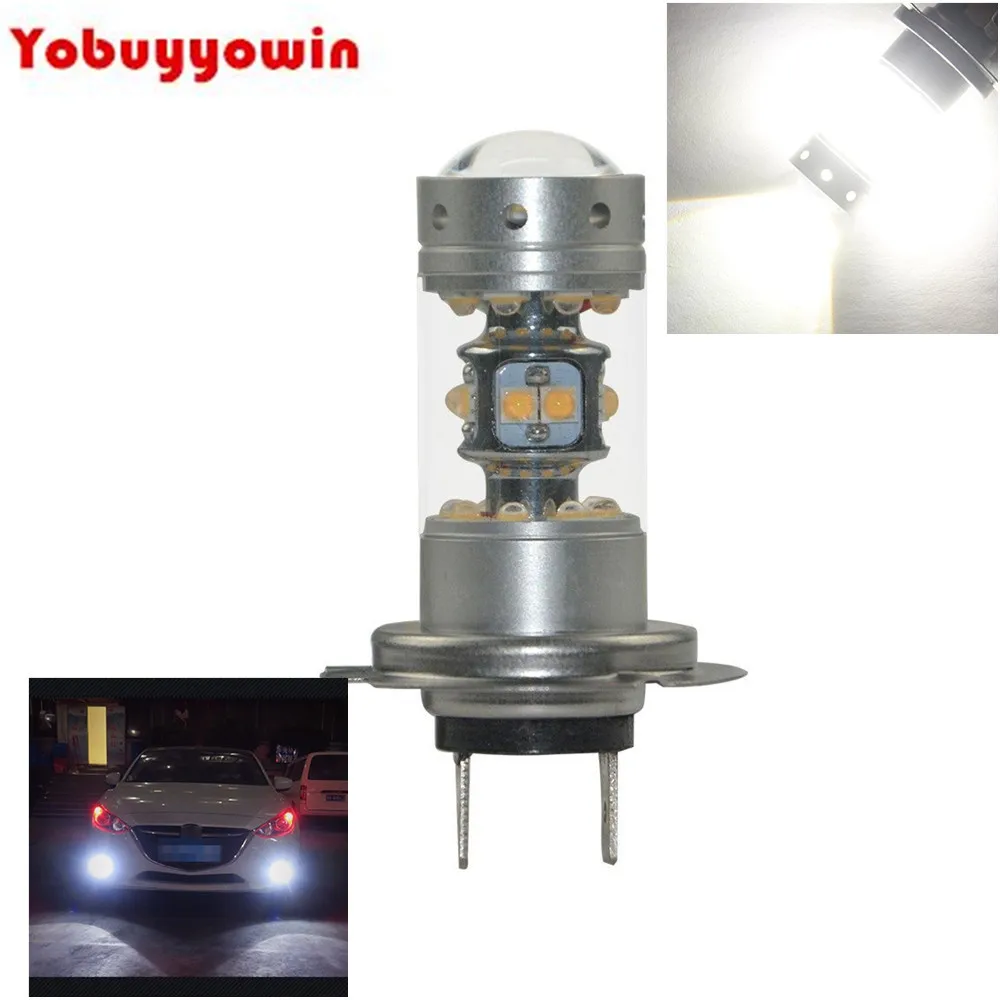 White Error Free 140W H7 High Beam LED Daytime Running Light Kit For