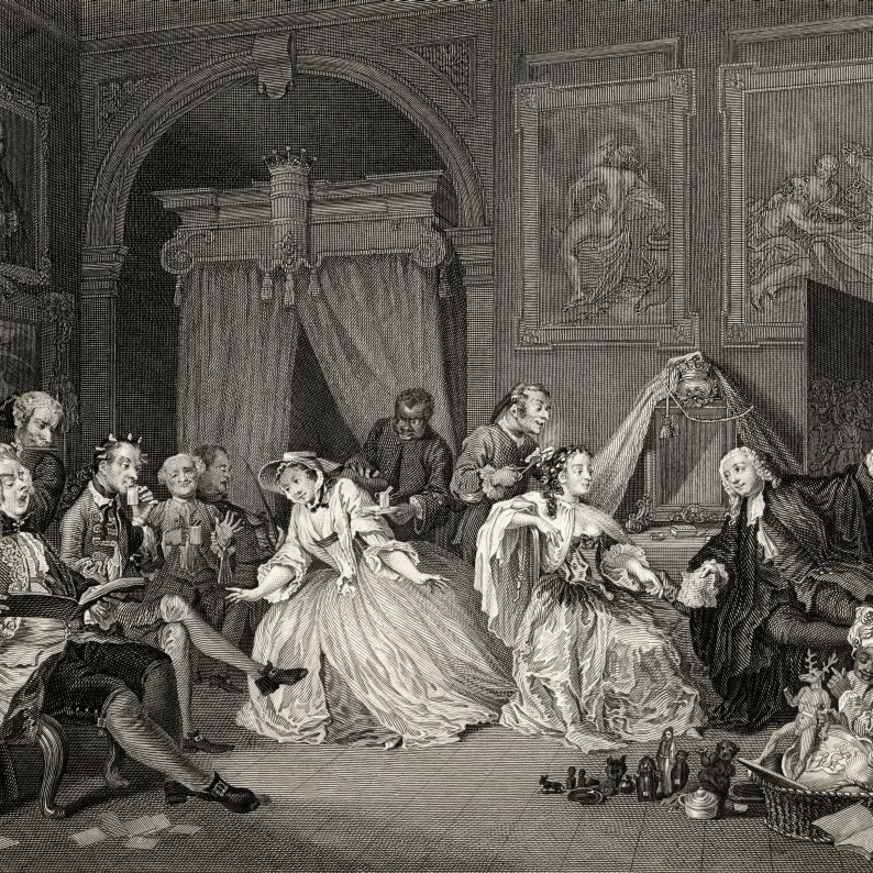 Marriage A La Mode Toilette Scene From The Original Picture By Hogarth From The Works Of Hogarth Published London 1833 1