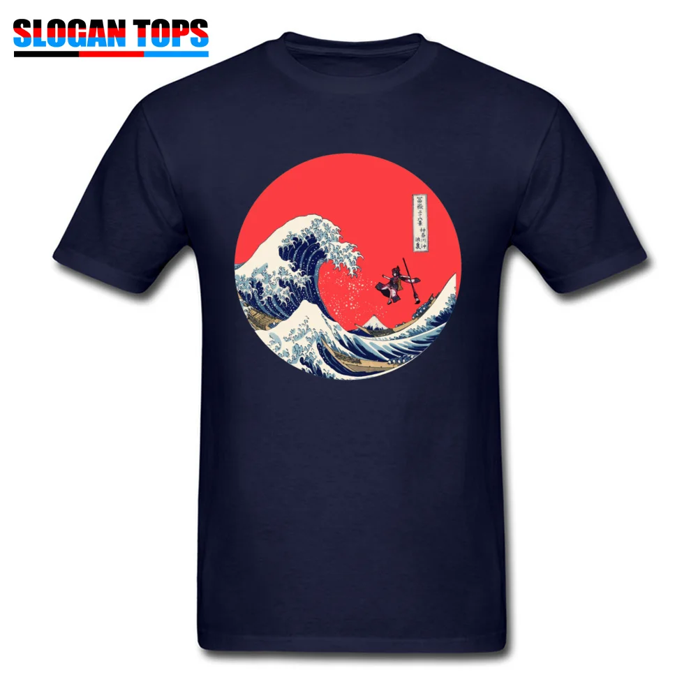 Design Kanagawa Hokusai 19027 Tshirts for Men Fashion NEW YEAR DAY Crew Neck 100% Cotton Short Sleeve Tshirts Sweatshirts Kanagawa Hokusai 19027 navy