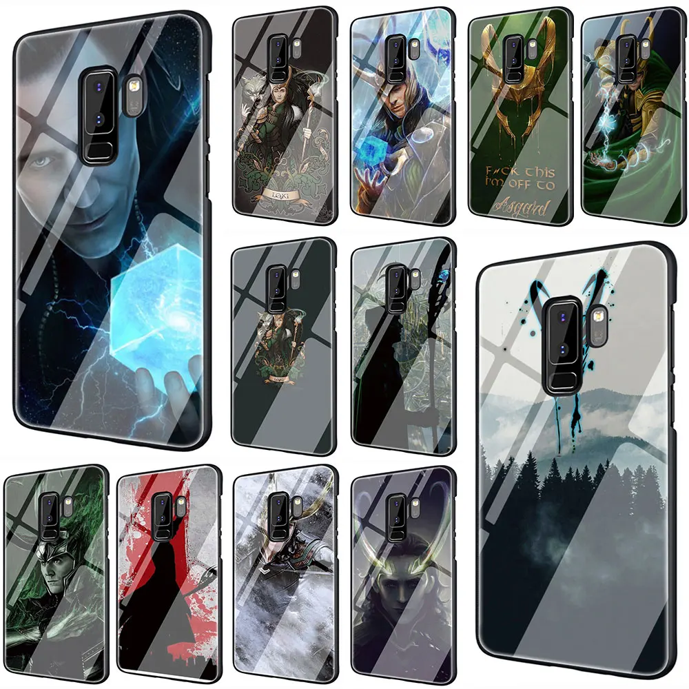 

Marvel The Avengers Hero Loki Thor Tempered Glass Phone Cover Case For Galaxy S7 edge S8 9 10 Plus Note 8 9 10 A10 20 30 40 50 60