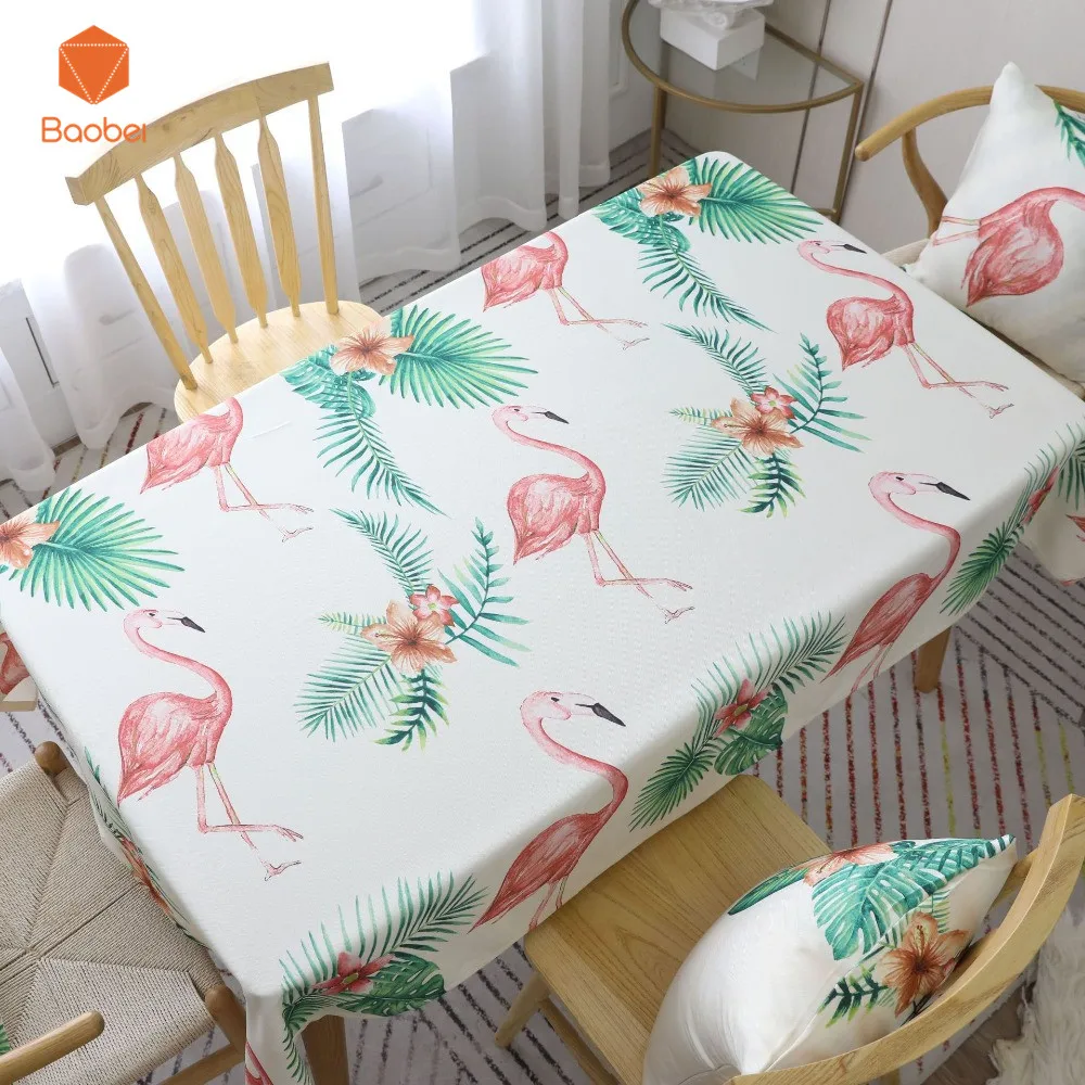 

Hot INs Pink Flamingos Thicking Polyester Tablecloth Kitchen DecorTable Covers Non-slip Printed waterproof Coffee table cloth 33