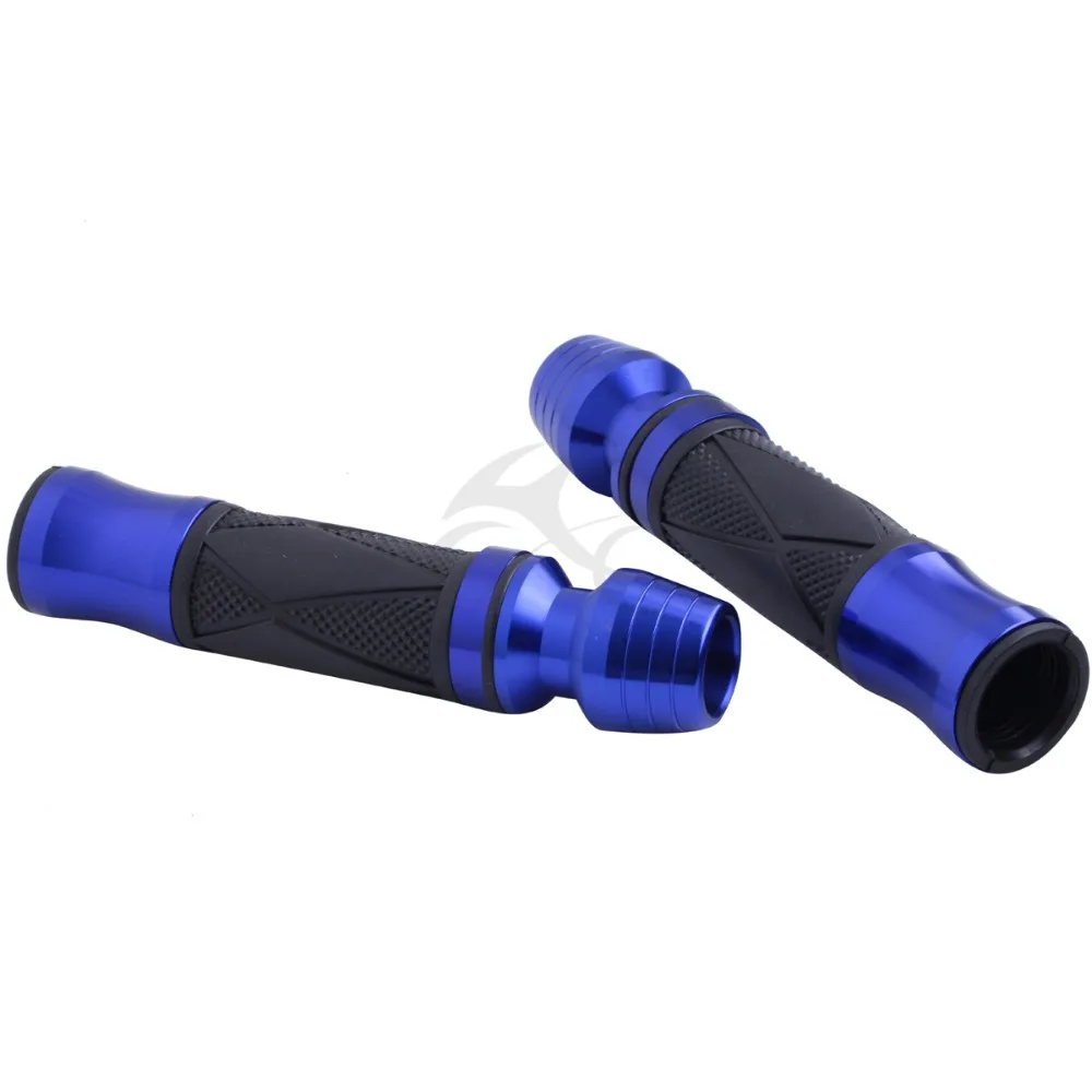 Universal 7/8" Motorcycle Sportbike HandleBar Aluminum Rubber Hand Grips Bluein Grips from