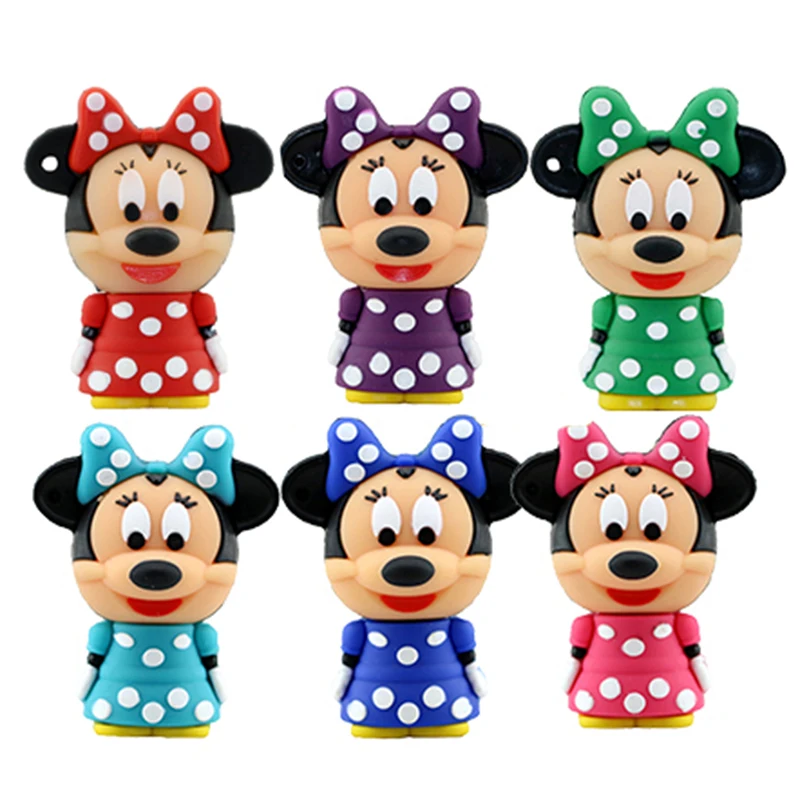 Pendrive Cartoon Cute Mickey Minnie Mouse USB Flash Drive 4GB 8GB 16GB 32GB 64GB USB Stick External Memory Storage Pen Drive