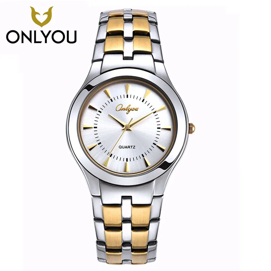 

Onlyou Brand Gold Men Watches Business Dress Watches Lover Watch Ladies Watches Stainless Steel Male Wrist Relogio Feminino