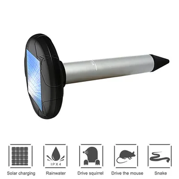 

Solar Powered Mouse Rat Repeller Ultar Sonic For Outdoor Ground Rodent Mole Mice Dropshipping FAS