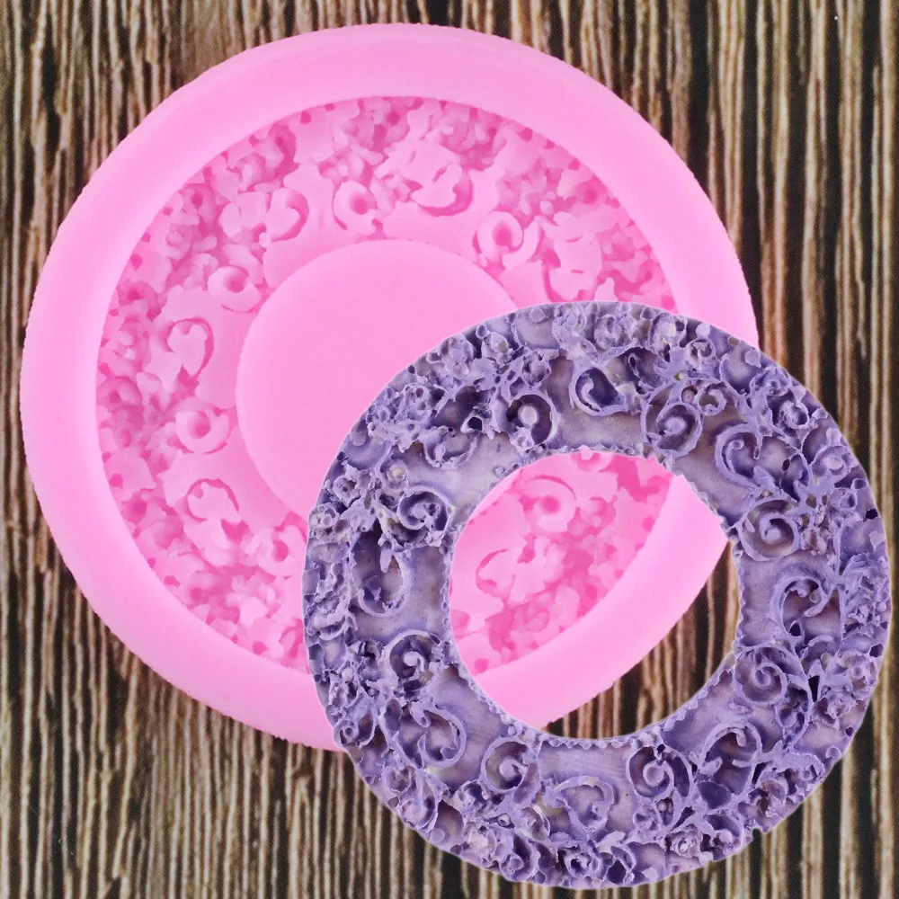 

3D Wreath Silicone Molds Fondant Craft Cake Candy Chocolate Sugarcraft Ice Pastry Baking Tool Mould