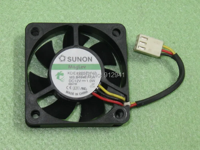 

SUNON KDE1205PHV2 5015 50mm x 50mm x 15mm Maglev Cooler Cooling Fan 12V 1.0W 3Wire 3Pin Connector