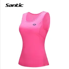 Santic Для женщин жилеты Велосипедный спорт Велоспорт Джерси без рукавов быстросохнущая велосипед впитывающий пот и влагу фитнесc спортивный Спортивный бюстгальтер для бега рубашка