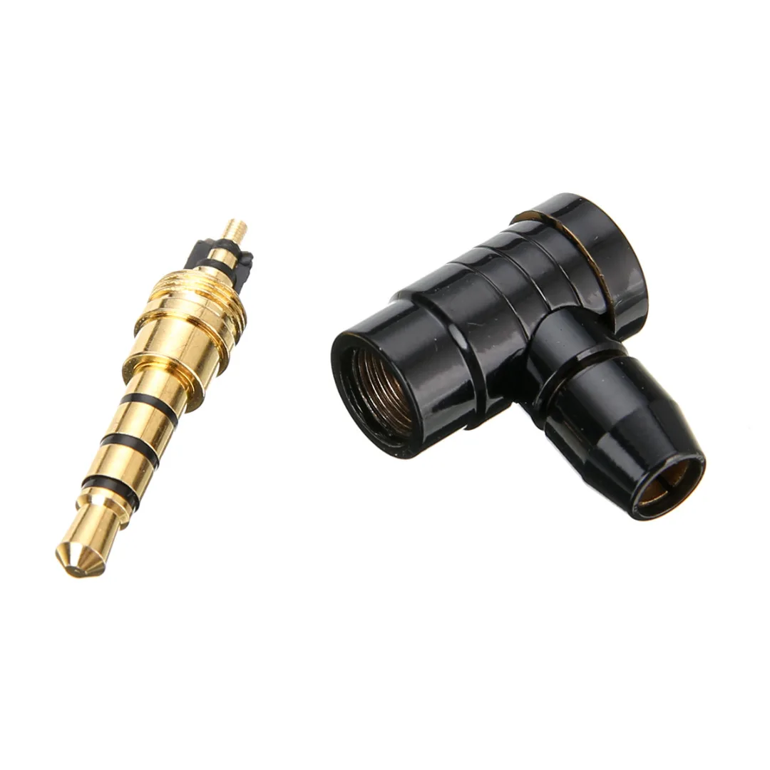 New 90 Degree Right Angle Male Jack Plug Audio Adapter L shape 3.5mm Stereo 4 Pole Audio Adapter Converter