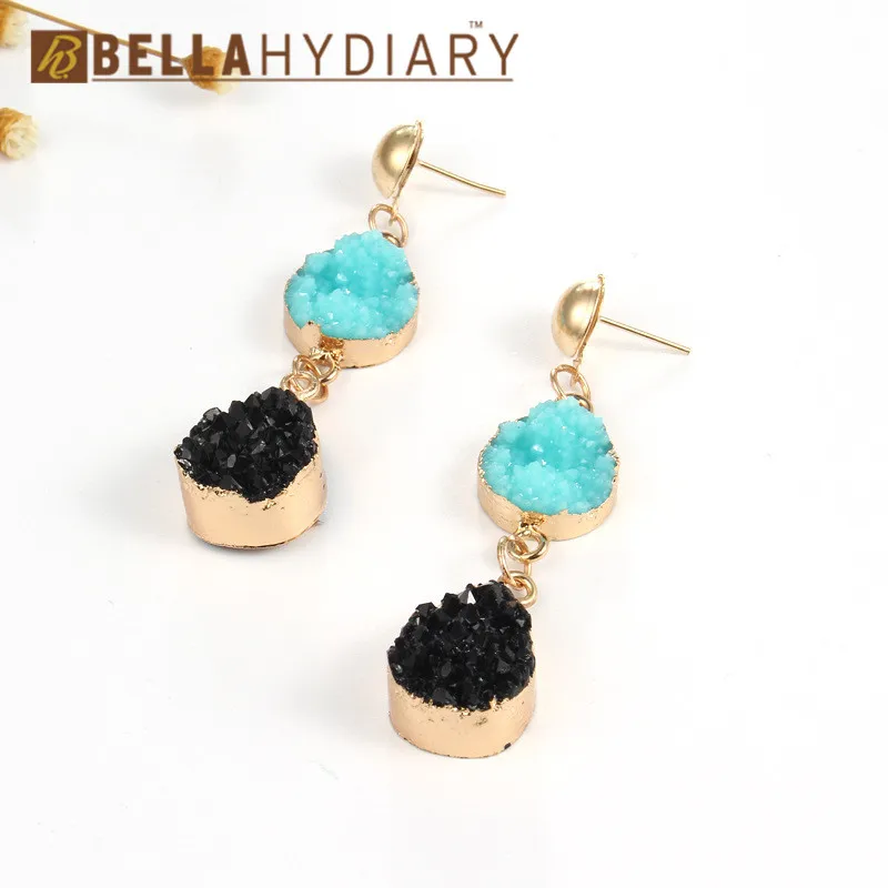 Druzy earrings resin earrings jewelry Ohrringe bijoux earings earring earing pendientes brinco big earrings vintage jewelry wedding earrings geometric earrings long earrings gifts for women korean earrings