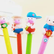 20 шт./лот Япония и Южная Корея канцелярские товары в стиле мультфильмов Симпатичные McDull ручка в форме поросенка v-образной КРЕПЕЖНОЙ ПЛАСТИНОЙ LS для приза, подарка для студентов