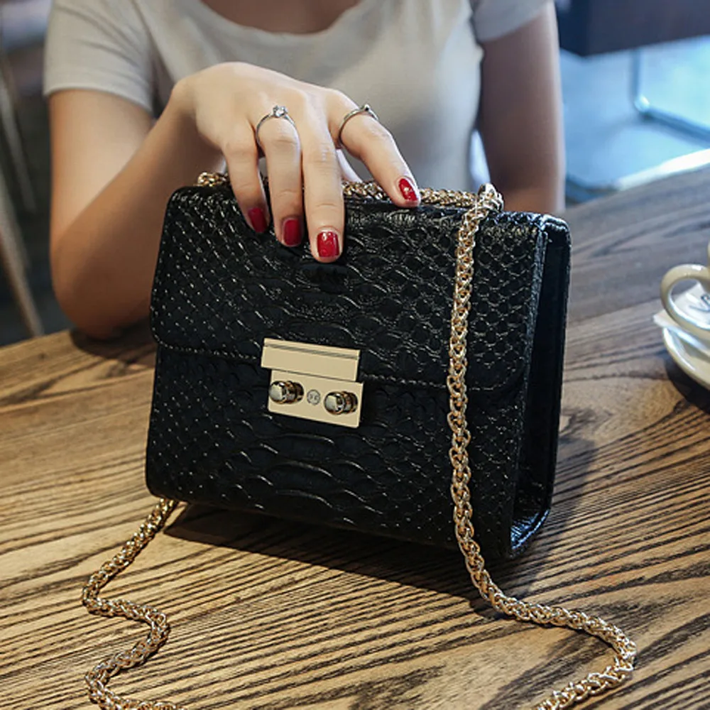 Aelicy luxury NEW Crocodile Grain Patent Leather Crossbody Bags For Women Shoulder Bag Ladies Handbags Bolsa Feminina Sac A Main