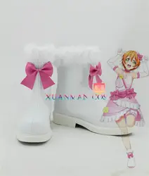 B2840 Хэллоуин любовь жить Будущее Стиль Koizumi Hanayo косплей обувь индивидуальный заказ Белый Короткие сапоги на молнии карнавал Рождество