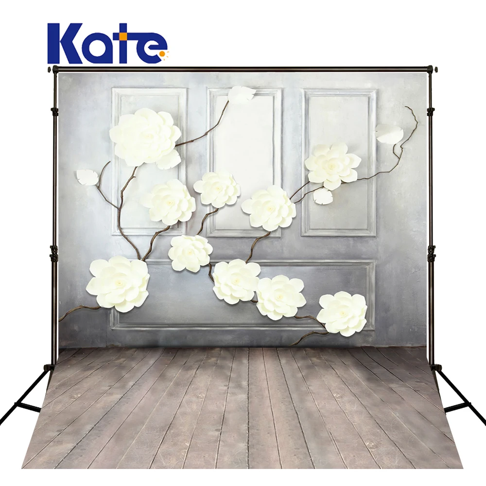 

KATE 5x7ft Photography Backdrops Indoor Wedding Backdrop Decorative Wall Flower Nostalgic Wooden Floor for Photo Studio
