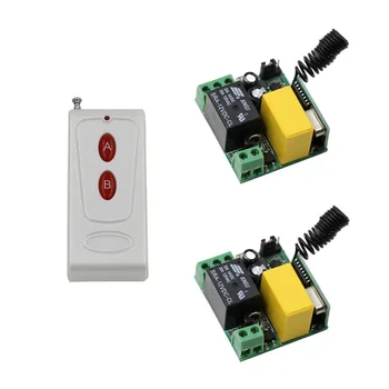 

Smart Home AC220V 1CH 10A Wireless Remote Control Switch Mini Receiver & A B Keys White Transmitter For Learning Code