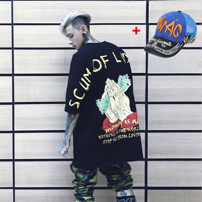 Men Hip Hop Tshirt Funny T Shirt Swag Men Women Streets Oversize DJ