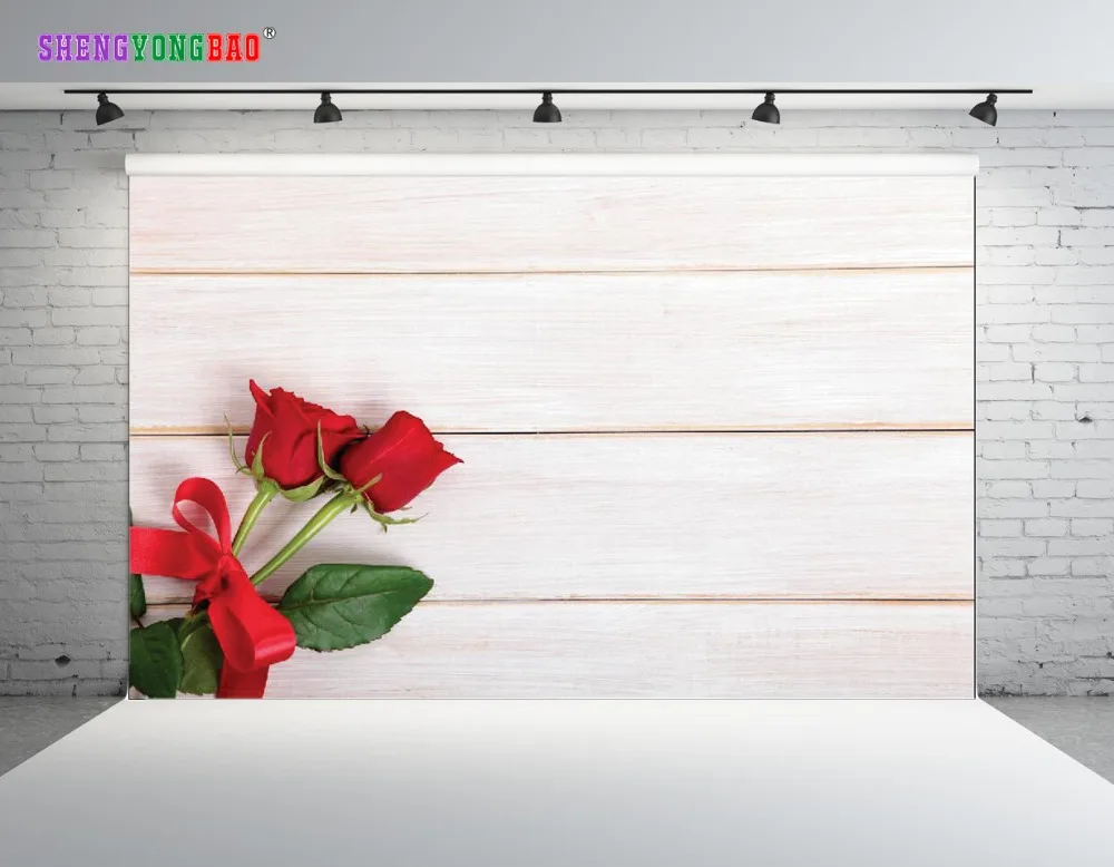 

SHENGYONGBAO Art Cloth Custom Photography Backdrops Photo Studio Props Wood Planks and flower theme Photography Background SZ-24