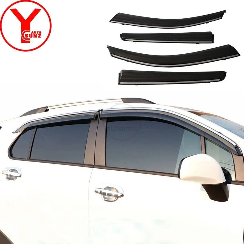 2014 2015 2016 2017 2018 2019 Chevy Colorado CHROME Door Vent Visors Rain Guards