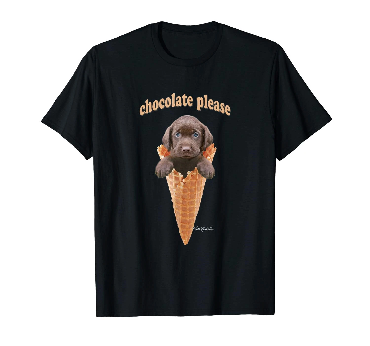 

Chocolate Lab Waffle Cone Ice Cream T-Shirt Cute Puppy Tee 2019 New Summer Style Fashion Short Sleeve Korean T-Shirts