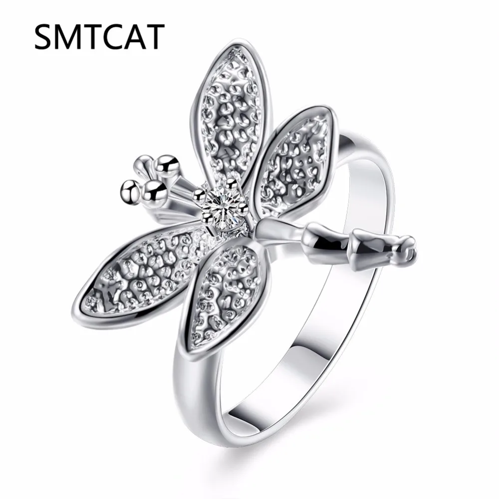 SMTCAT серебряное кольцо с фианитом обручальные женские ювелирные изделия дамские