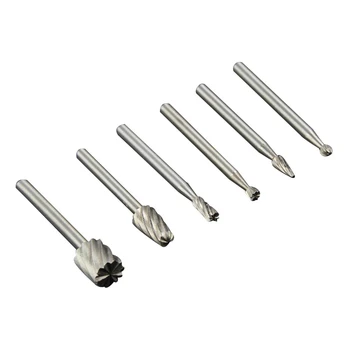 

6pcs Dremel Rotary Tools HSS Wood Milling Burrs Cutter Set DREMEL accessories MultiPro Drill's Special seat Rotary Burrs Set New