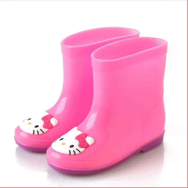 Весенне-осенние детские резиновые сапоги теплые резиновые сапоги с героями мультфильмов модная мягкая резиновая обувь для маленьких детей прозрачная водонепроницаемая обувь