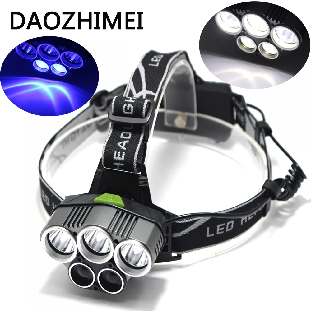 

Blue light white Fishing light USB CREE XML T6 XPE Q5 5 LED headlamp led headlight flashlight head torch head lamp rechargeable