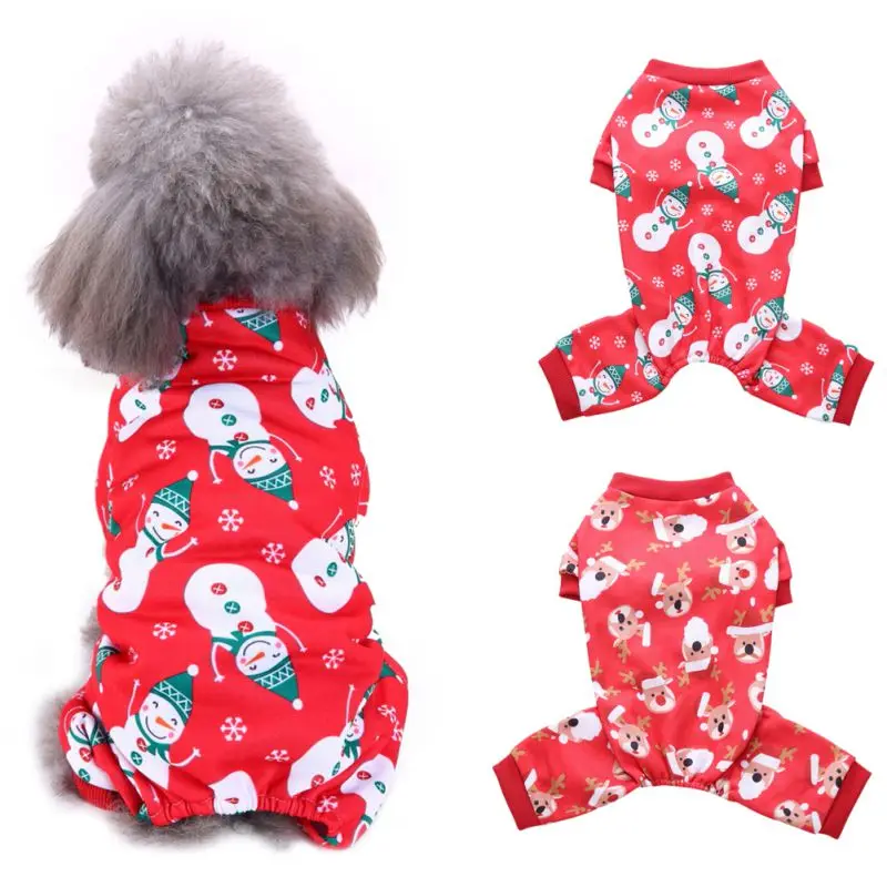 

Christmas Fashion Comfortable Pet Snowman Print Clothes Festival Dress Roupinha Cachorro Halloween Disfraz Para Perro Dog Cloth