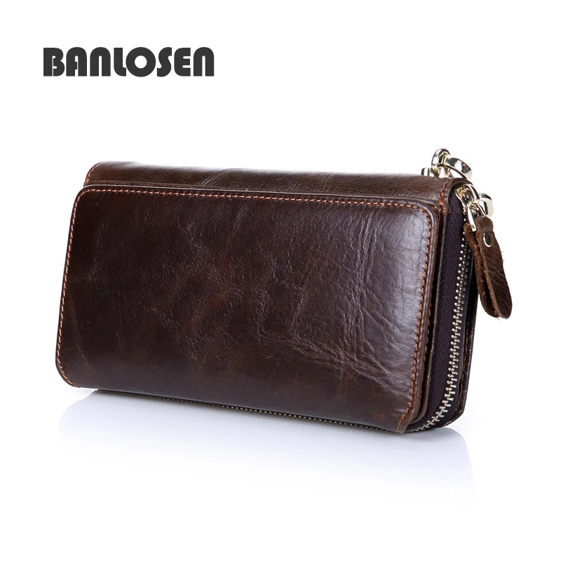 

Genuine Leather Men Wallets with Multi Card Holders Men's Clutch Wallets Long Purses for Men