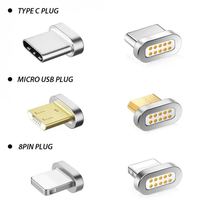 3 Тип на микро-петлях Тип usb-C 8 Pin вилкой/корейский производитель кабелей с магнитным адаптером для Зарядное устройство Разъем для iPhone samsung Motorola Xiaomi huawei