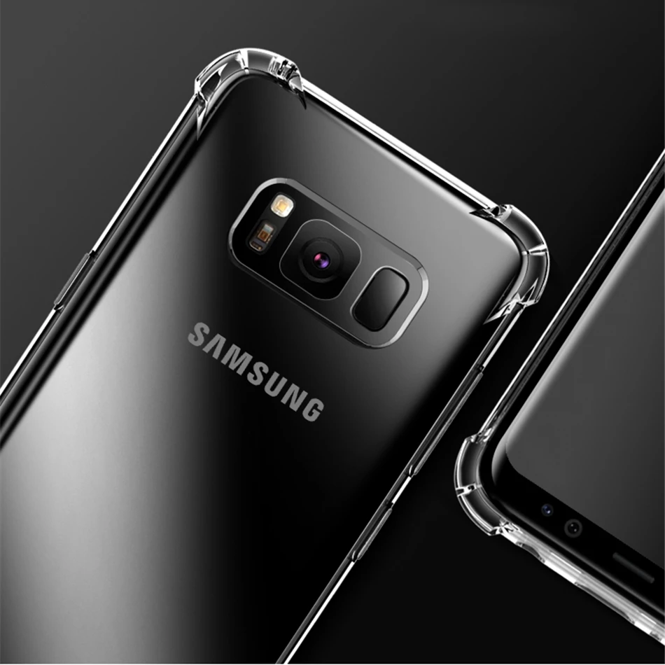 For Samsung Galaxy S10e S10 S9 S8 Plus S7 Edge Note 5 8 9 J4 J6 J8 A6 A7 A8 A9 2018 Air Cushion Case Crystal TPU Silicone Cover