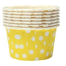 100X бумажная формочка в горошек бумажный торт случае выпечки чашки лайнер Маффин желтый