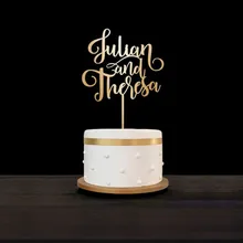 Индивидуальный свадебный торт Топпер персонализированные Жених и невеста имя монограмма торт Топпер для свадьбы