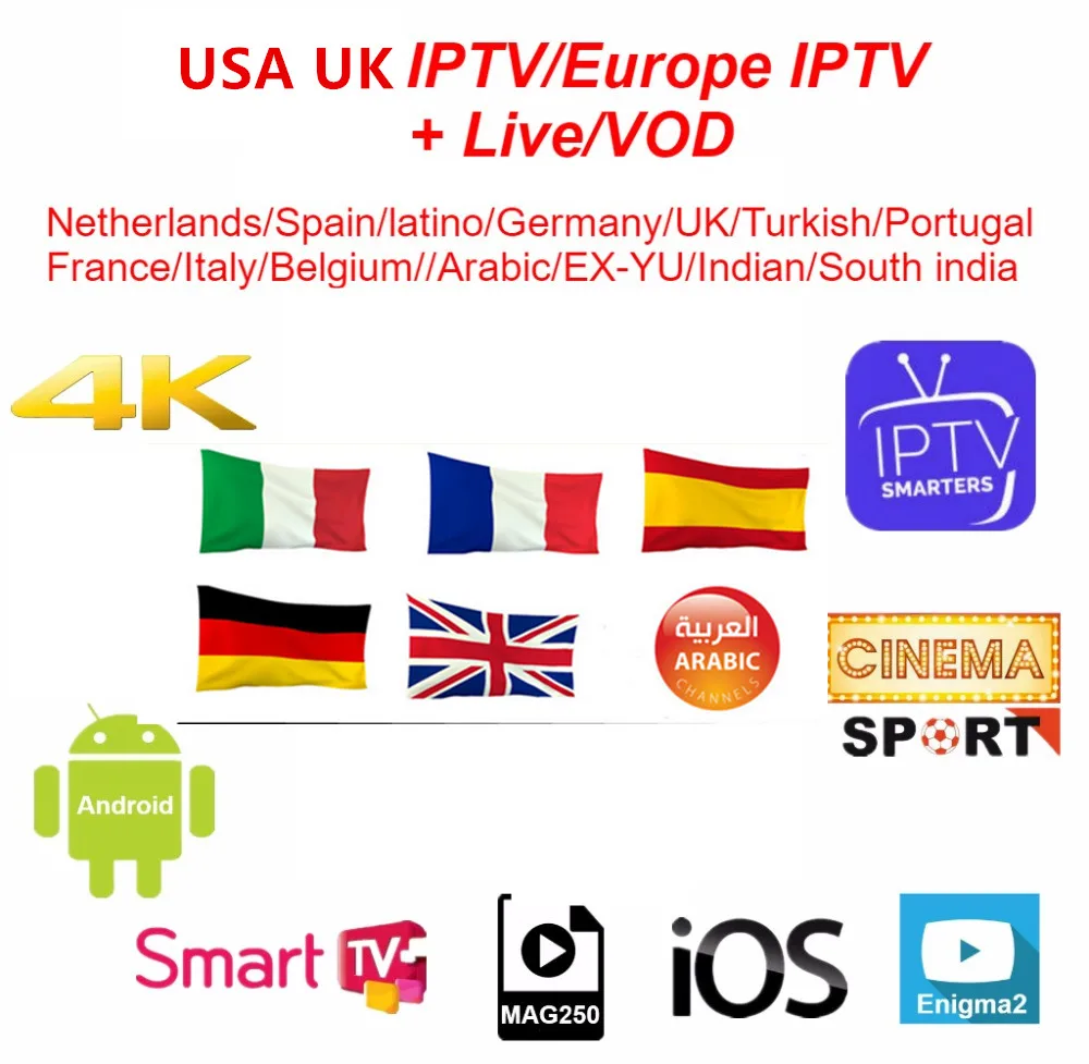 

French IPTV Belgium IPTV Arabic IPTV Dutch SUNATV Support Android m3u enigma2 mag250 TVIP 4000+Vod supported Decoder and TV Box