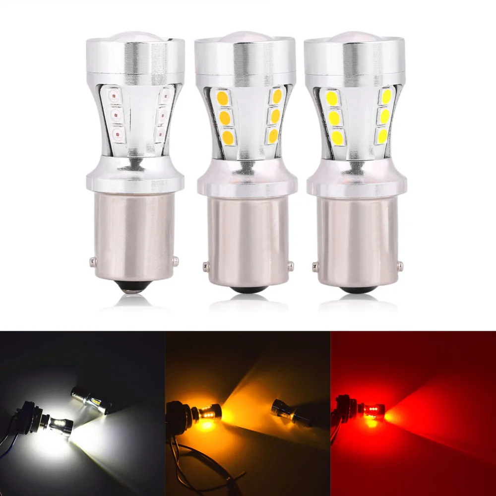 1 Pair of Car Brake Bulb 1156 BA15S P21W S25 3030 SMD 18LED Car Brake