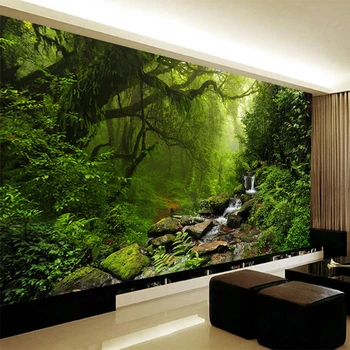 

Photo Wallpaper 3D Stereo Virgin Forest Nature Landscape Wall Mural Living Room Sofa TV Bedroom Backdrop Wall Papel De Parede 3D