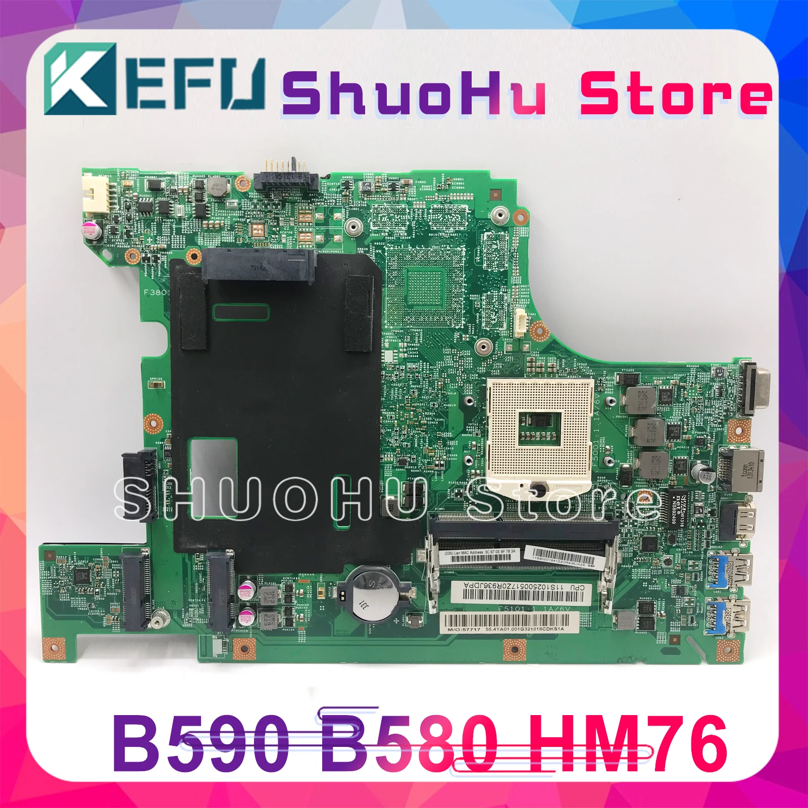 Материнская плата KEFU 11273-1 B590 для ноутбука lenovo B580 материнская 48 4te05. 011 HM76 intel I3 I5 I7