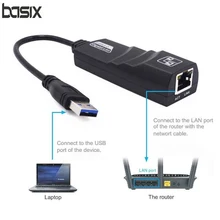 Basix USB 3,0 gigabit ethernet адаптер 1000 Мбит/с USB для RJ45 Соединительная плата локальной компьютерной сети для Windows 10, 8, 7, XP MAC OS ноутбук ПК компьютер