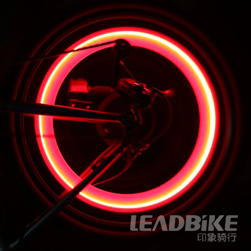 Leadbike 2 шт. велосипедная газовая лампа шина для колеса клапан колпачок светодиодный светильник Аксессуары для велосипеда водонепроницаемый для ночной езды украшения - Цвет: RED LIGHT