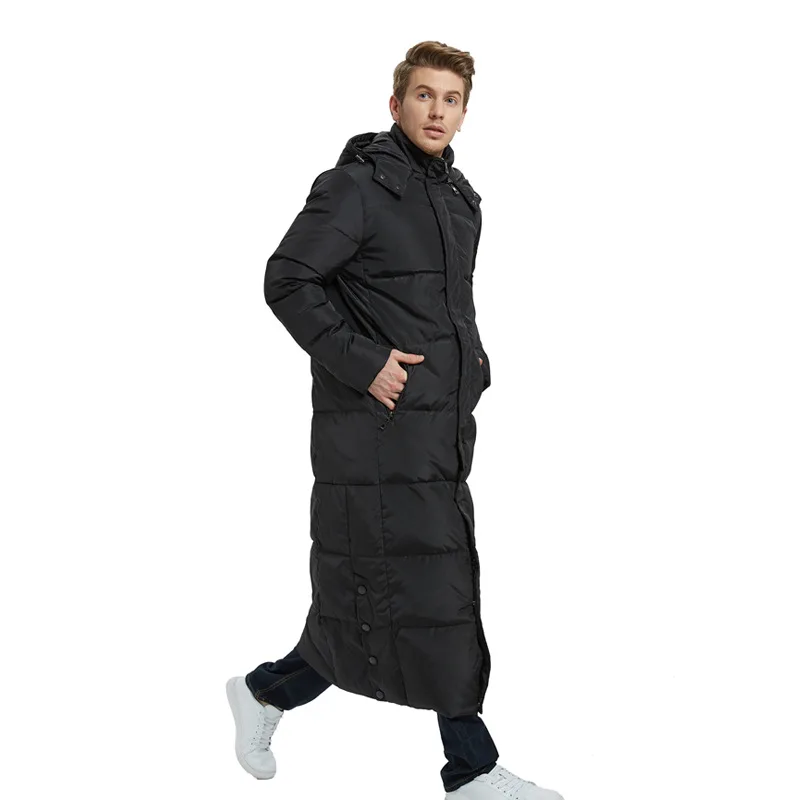 Новая зимняя мужская Толстая теплая парка модная однотонная верхняя одежда с капюшоном мужской деловой Повседневный длинный пуховик размера плюс S-5XL пальто