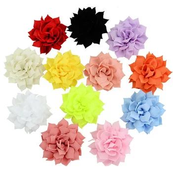 

12pcs/lot Beautiful Solid Chiffon Flower Cips Hairclip DIY Headdress Floral Hairpins Hair Clip Barrette kids Hair Accessory A140