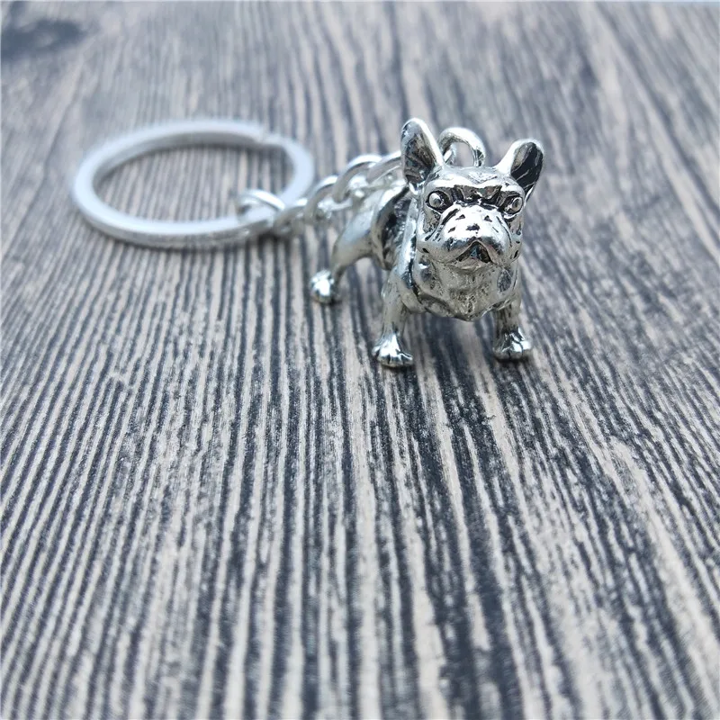 

New French Bulldog Key Chains Fashion Pet Dog Jewellery Trendy French Bulldog Car Keychain Bag Keyring For Women Men