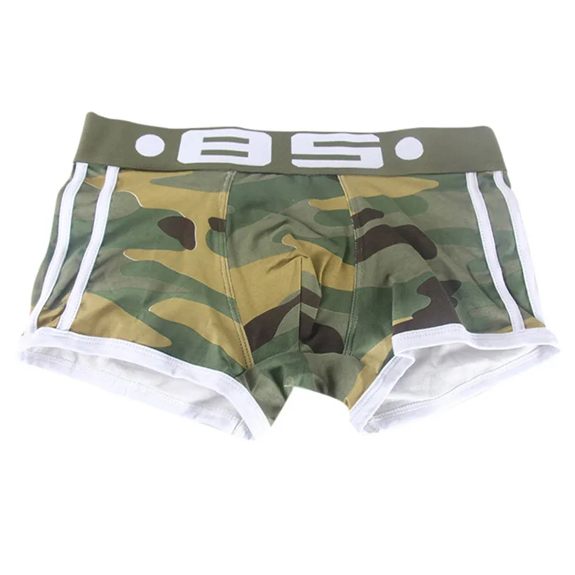 Camouflage Boxer Briefs Men Sexy Underwear Letter Printed Boxer Briefs Shorts Bulge Pouch Underpants for Swimming Fitness #2h25 (8)