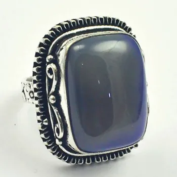 

Blue Agates Ring Silver Overlay over Copper, USA Size 6.5 , R3394