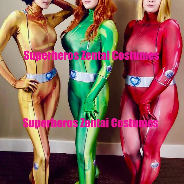 Totally Spies Alex Sam Clover, маскарадные костюмы, 3D принт, Zentai, Хэллоуин, Женский/женский боди, обтягивающий костюм на заказ