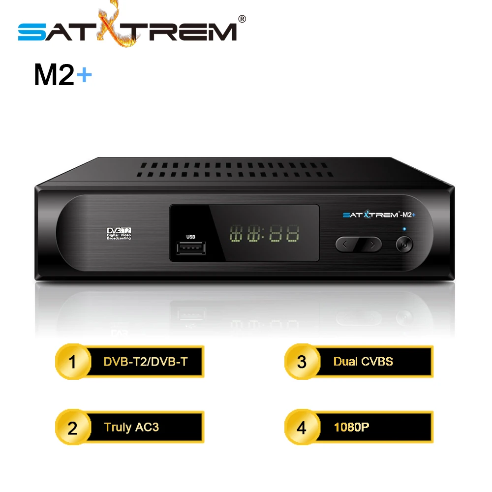 

DVB T2 terrestial Receiver dvb-t2 dvbt2 supports MPEG4 H.264 youtube wifi receiver av hdmi output metal case truly AC3 tv tuner