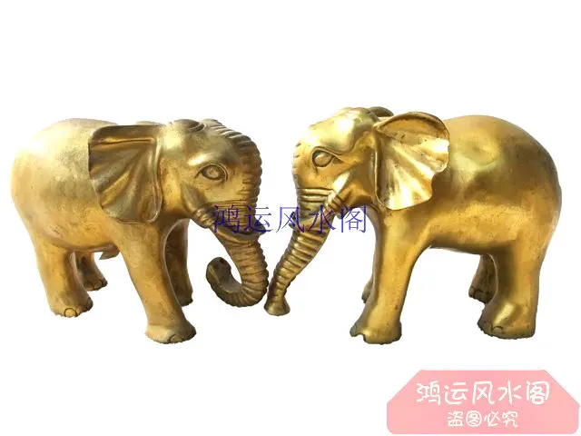 

Bronze statue copper decoration elephant of Large a pair
