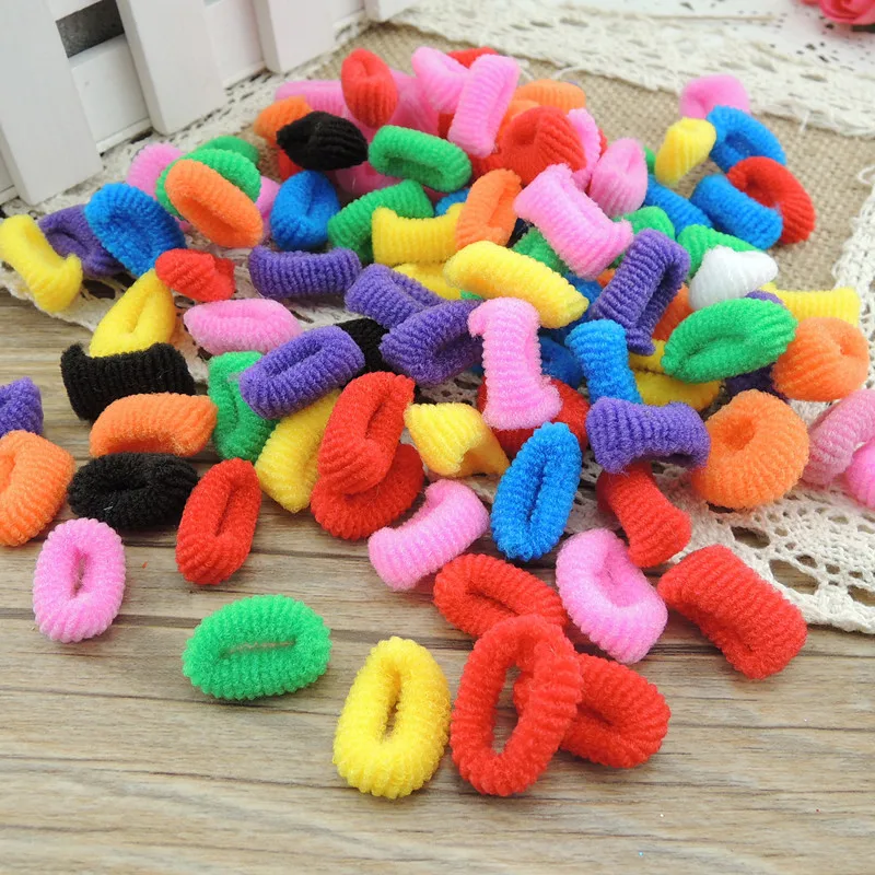 

200 pcs 2019 Mixed Fashion Colorful Candy Black Elastic Fashion of Hair Accessories for Girls Kids Rubber Band T