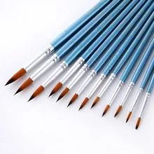 12Pcs Lot Paint Brush Oil Painting Brushes Watercolor Gouache Paint Brushes Nylon Hair Different Size Artist